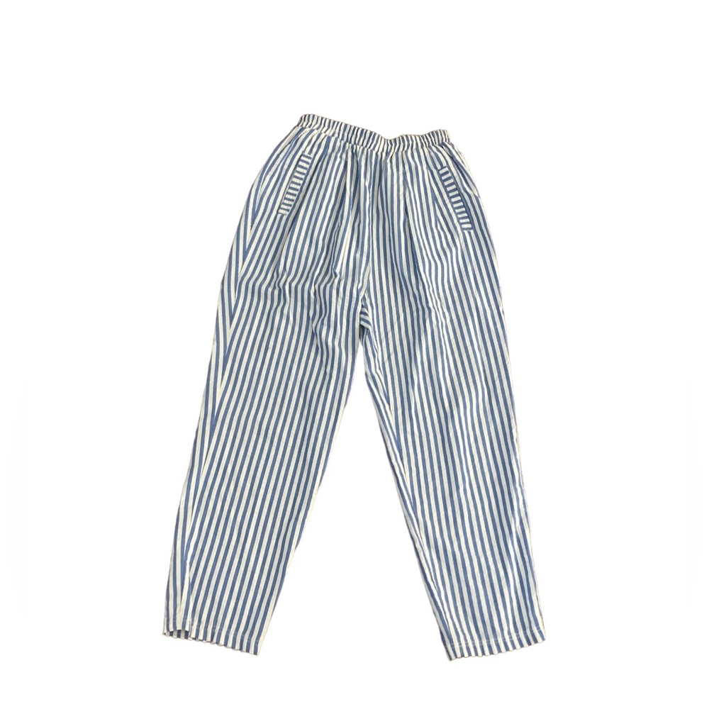 C.A. SPORT Vintage Blue and White Striped Pants- size Medium